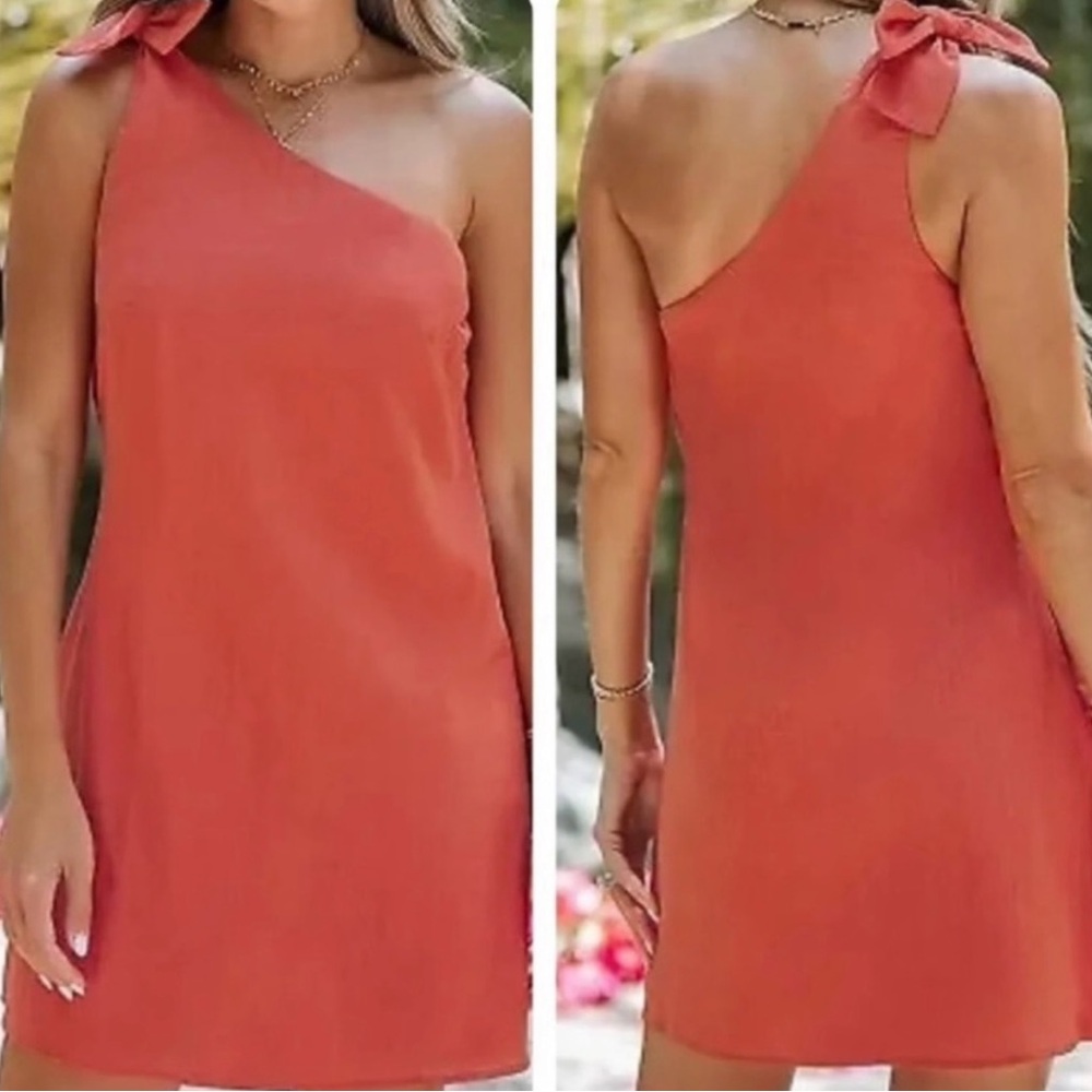 Cupshe Pink Asymmetrical Tie Front Dress